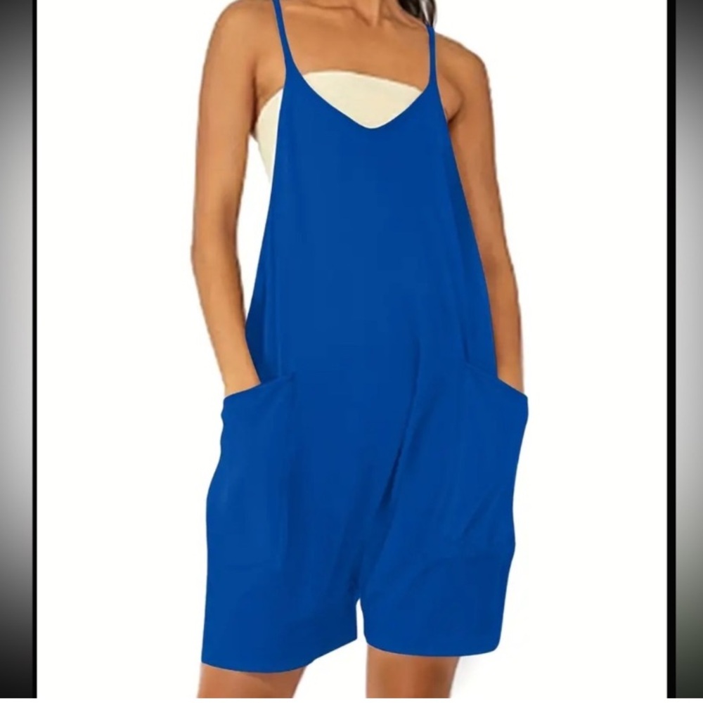 LAST CHANCE SALE!!!  Cami Shorts Romper in Royal Blue